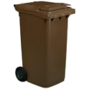 Brown wheelie bin
