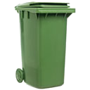 Green wheelie bin